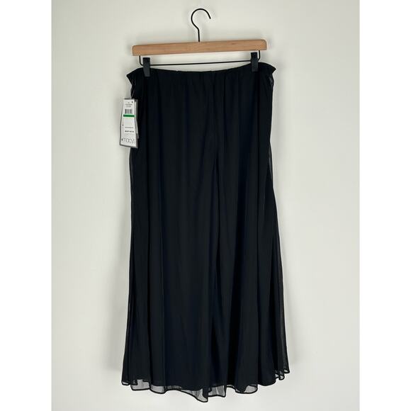 Alex Evenings Wide Leg Chiffon Cropped Mesh Pant Womens Large New Flowy Formal - Picture 7 of 10